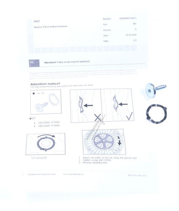 BSH Bosch Siemens 10012605 Feder - Feder BSH Bosch Siemens 10012605 Feder - Feder