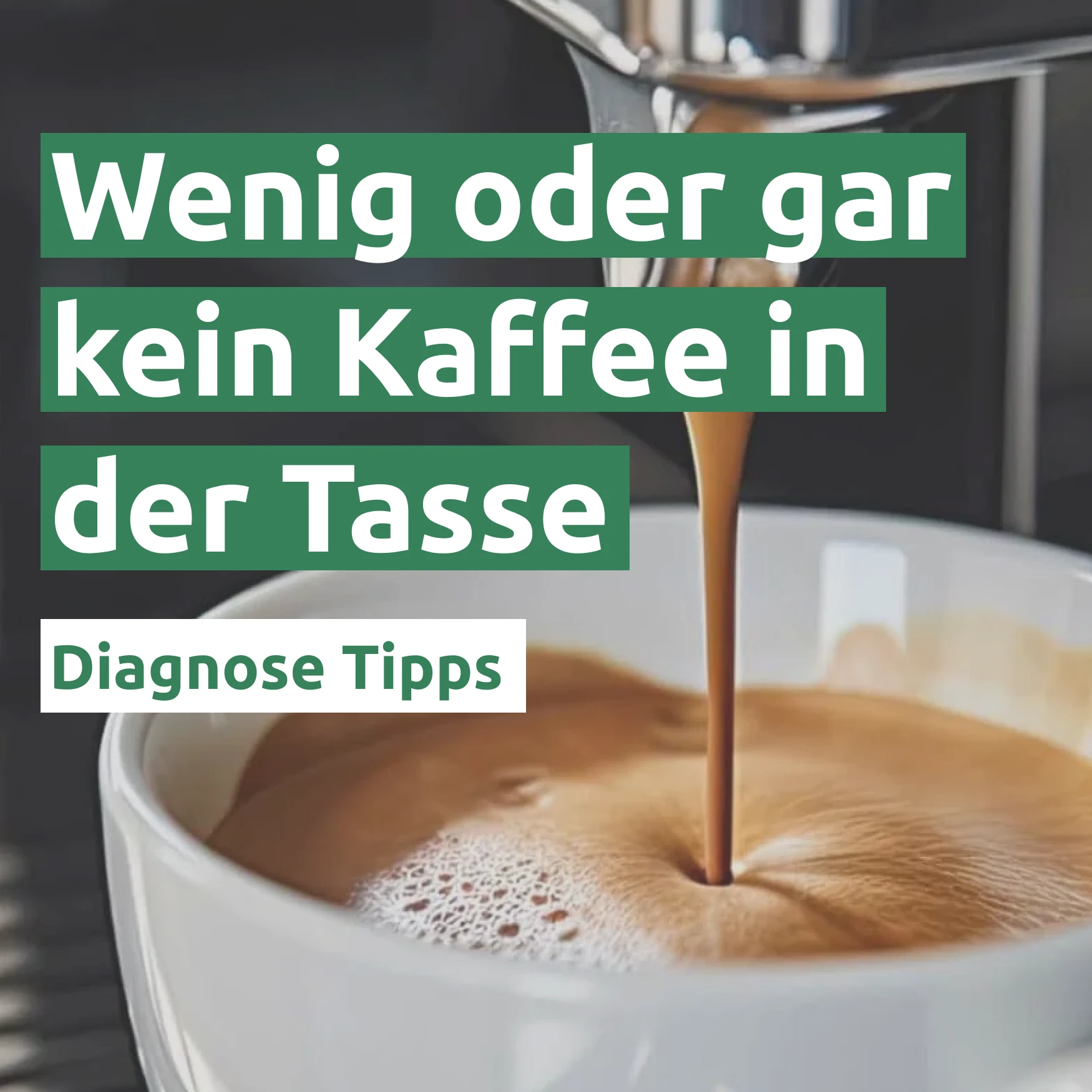 Ratgeber zum Problem: Wenig oder gar kein Kaffee in der Tasse
