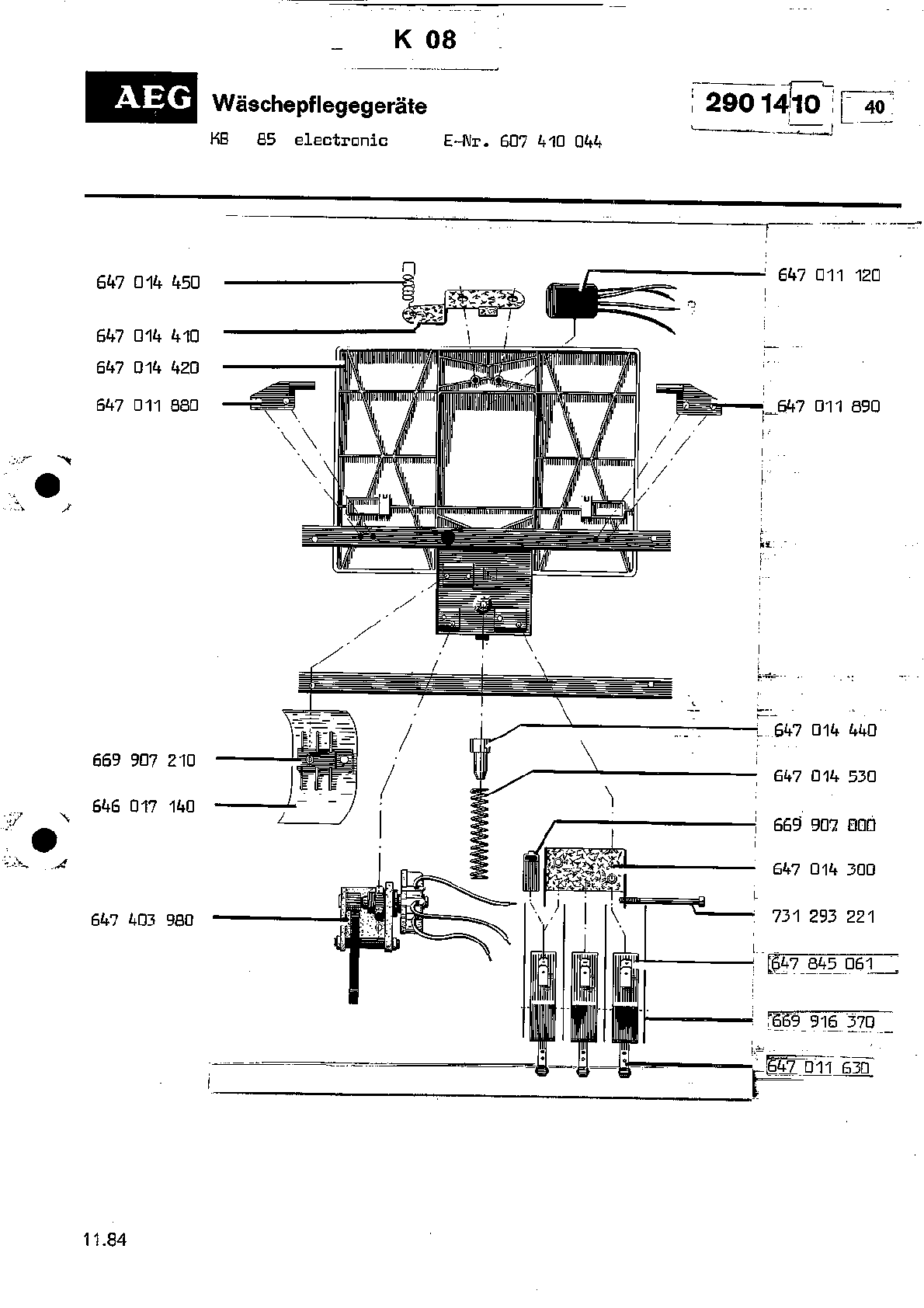 Explosionszeichnung AEG 60741104400 KB85