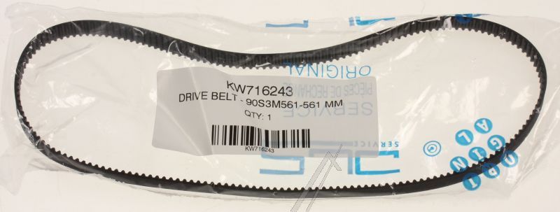 Delonghi KW716243 Zahnriemen - 90s3m561 drive belt-90s3m561-561mm bm260/bm366 Delonghi KW716243 Zahnriemen - 90s3m561 drive belt-90s3m561-561mm bm260/bm366