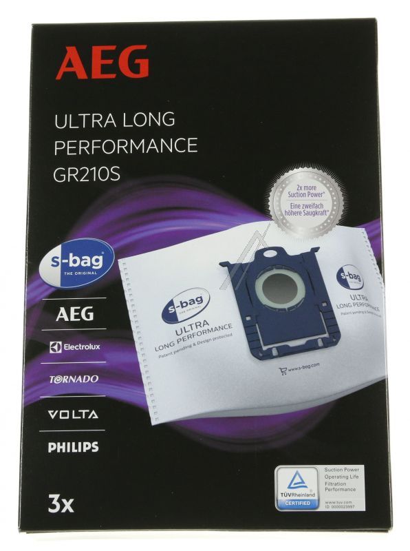 AEG Electrolux 9001684779 Staubsaugerbeutel - Gr210s 3 s-bag ultra long performance, 5 ltr xxl-staubbeutel
