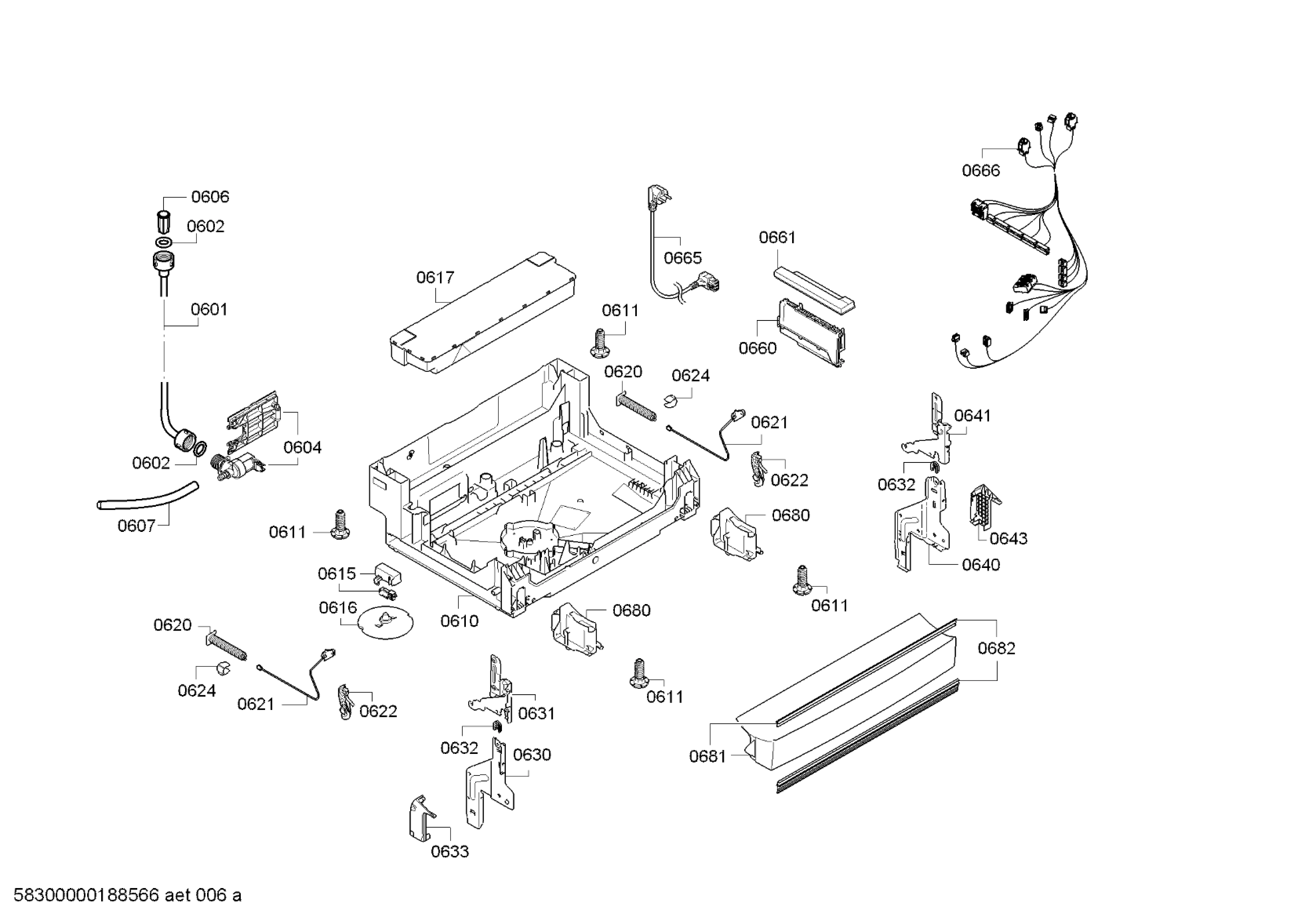 Explosionszeichnung Bosch SMS69M22GB/98 SuperSilence, Serie 6