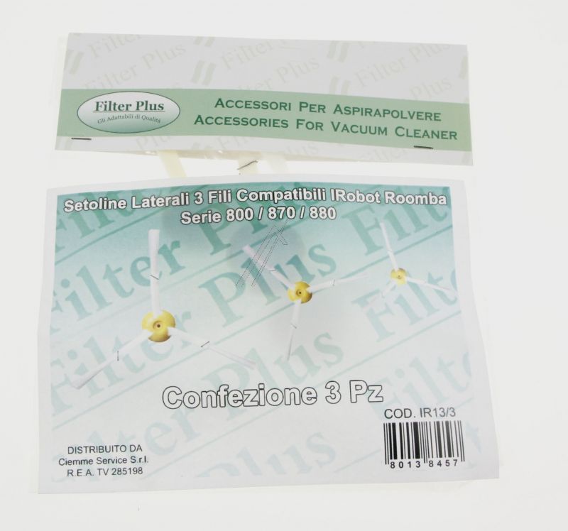 Eurofilter IR133 Bürste - Ir13/3 kantenreinigungsbürste 3 stück alternativ für roomba 8xx/9xx Eurofilter IR133 Bürste - Ir13/3 kantenreinigungsbürste 3 stück alternativ für roomba 8xx/9xx